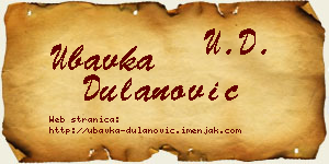 Ubavka Dulanović vizit kartica
